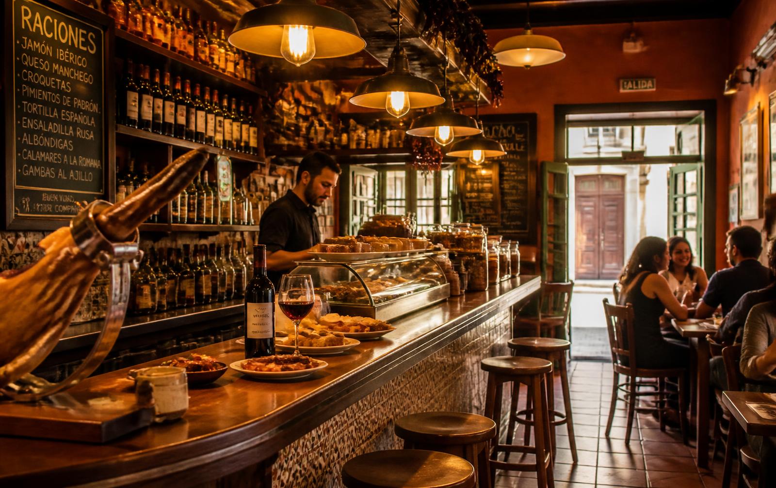 Interior del bar de tapas La Antigua de Rivas